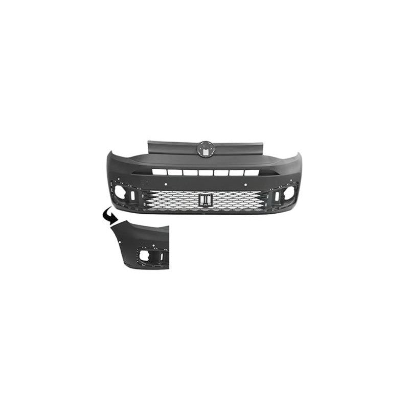 Pare-choc avant noir avec 6 trous radars Volkswagen Caddy 5 (SB-SK) depuis 2021