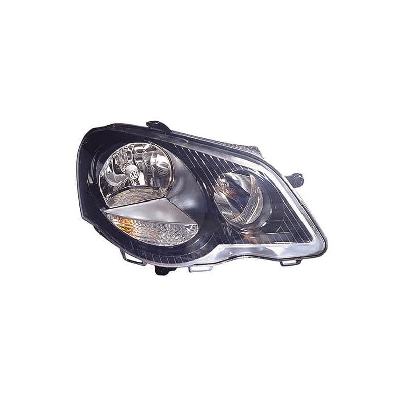 Phare avant droit fond noir H1/H7 Volkswagen Polo 4 Sport 2005-2009