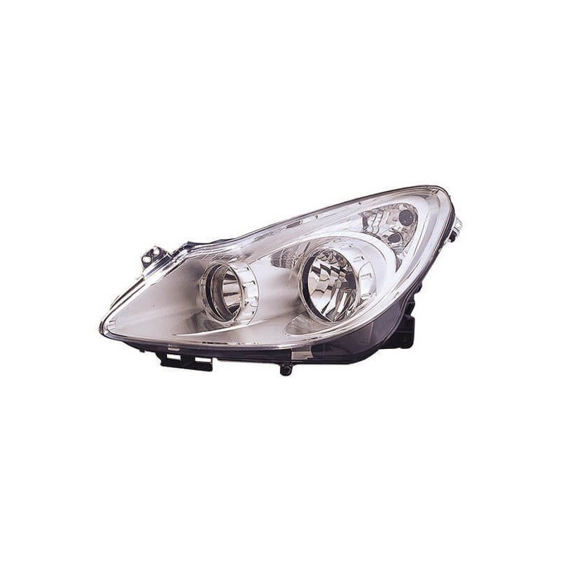 Phare avant gauche H1/H7 chromé Opel Corsa D phase 1 2006-2011