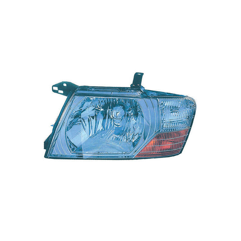 Phare avant gauche H4 base chromée Mitsubishi Pajero 3 phase 2 (V6W-V7W) 2003-2006