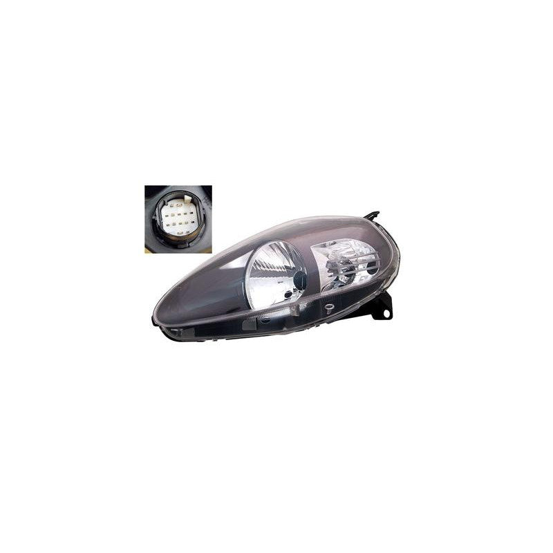 Phare avant gauche H4 base noire avec feu clignotant Fiat Grande Punto 2005-2008