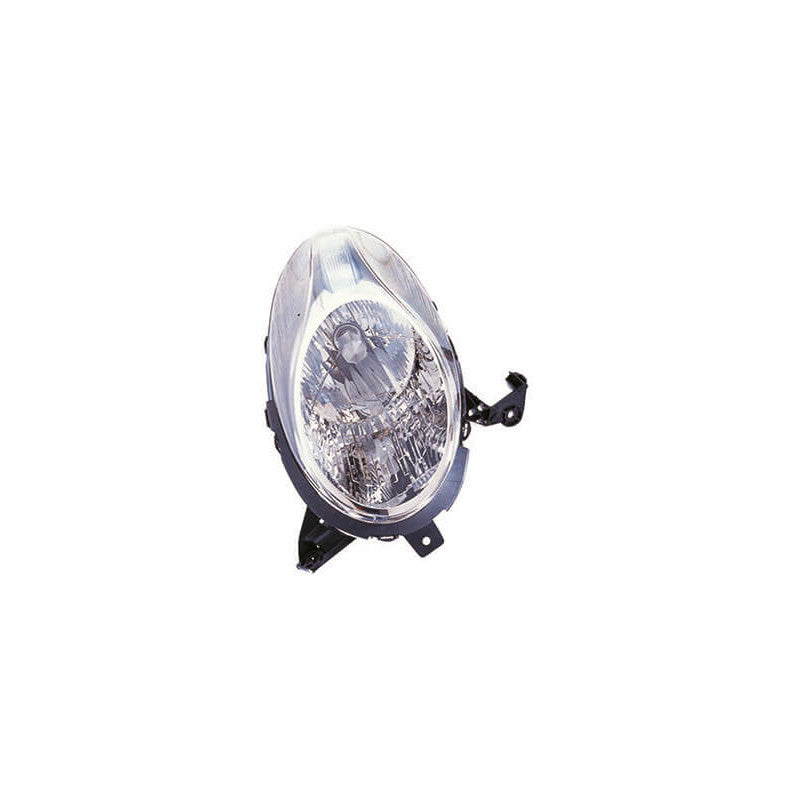 Phare avant gauche H4 noire/chromée Nissan Micra K12 phase 3 2007-2010