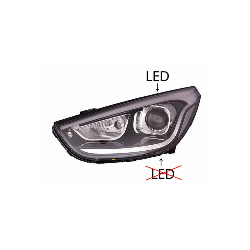 Phare avant gauche LED/Xénon noir Hyundai IX35 phase 2 2013-2015