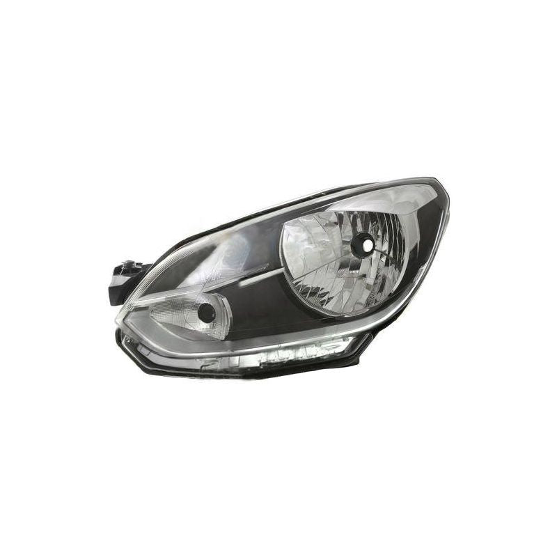 Phare avant gauche noir et chromé H4 Volkswagen Up phase 1 2012-2016
