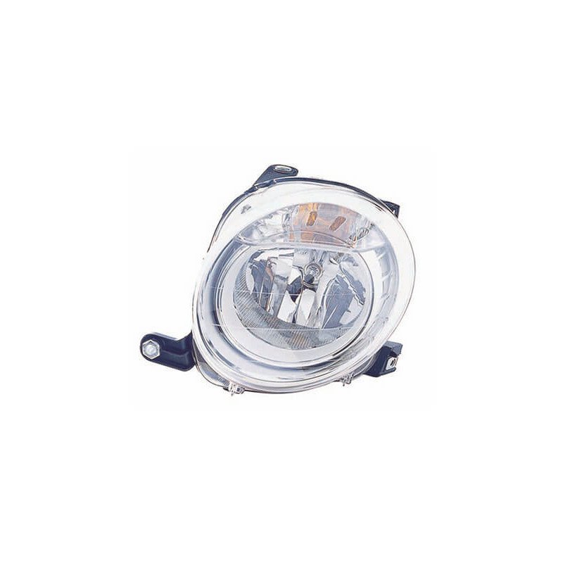 Phare avant gauche supérieur croisement H7 Fiat 500 phase 1 2007-2015