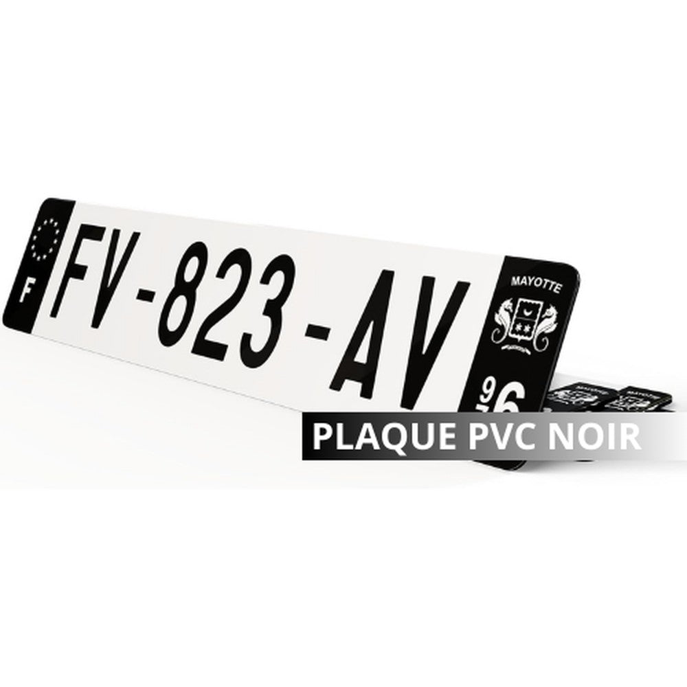 Plaque d'immatriculation PVC noire (véhicule de collection) – prix à l'unité