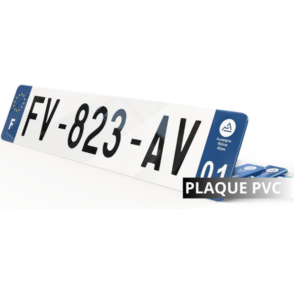 Plaque d'immatriculation PVC (plexiglas) – prix à l'unité