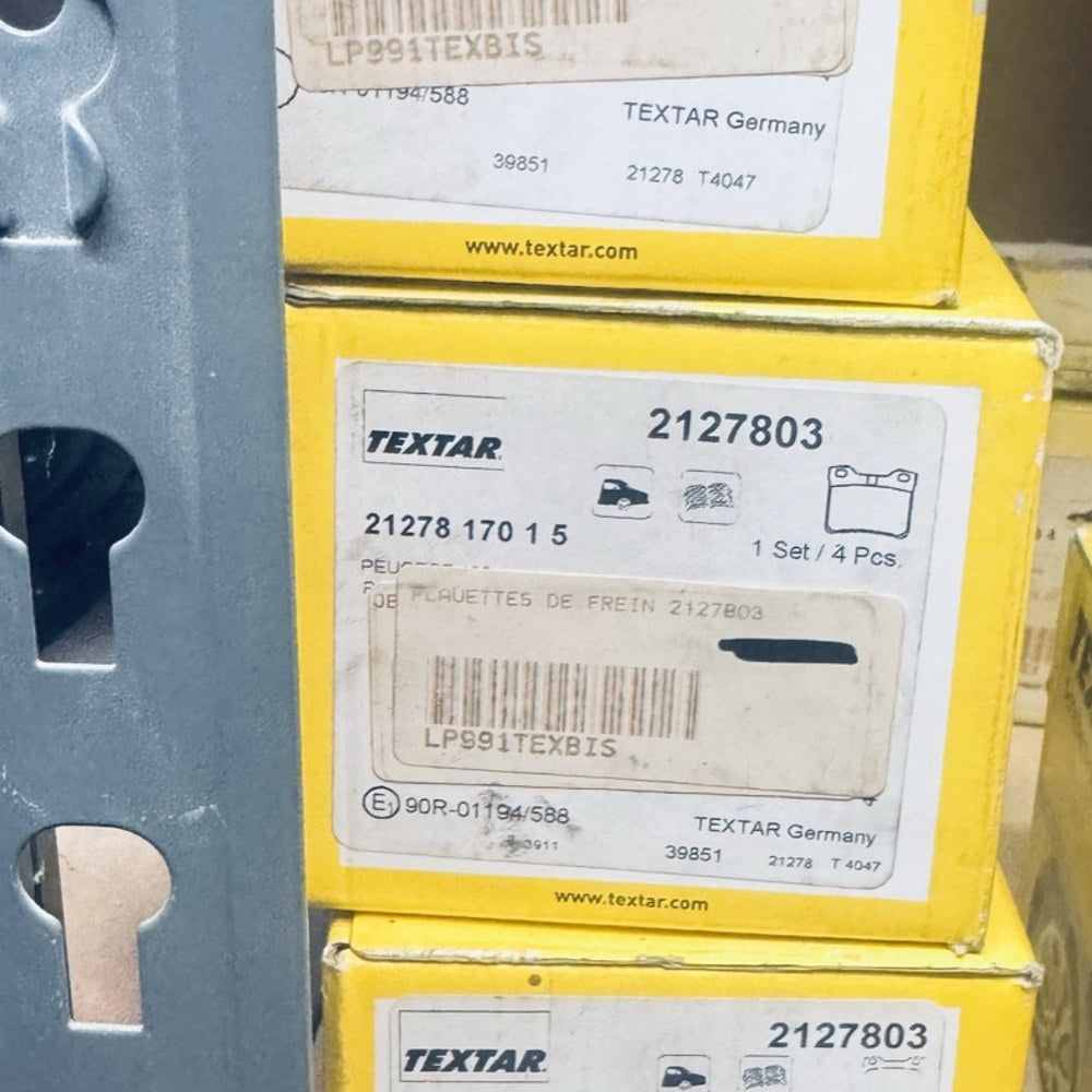 Jeu de 4 plaquettes de frein Textar 2127803 – Peugeot 406, 607