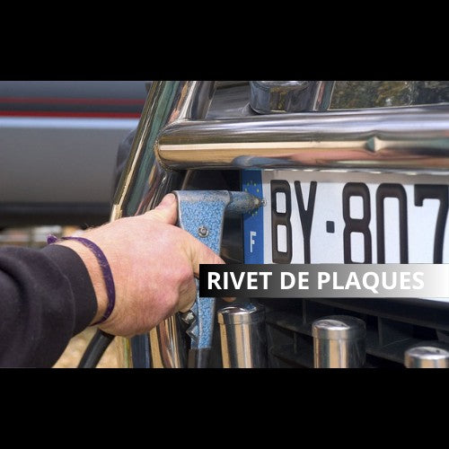 Pose et rivetage de plaque d'immatriculation (prix par plaque)