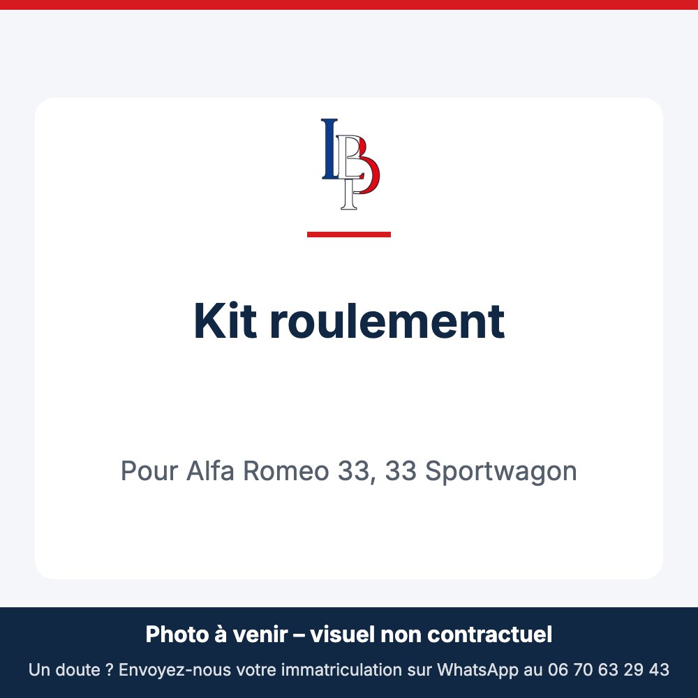 Kit roulement pour Alfa Romeo 33, 33 Sportwagon
