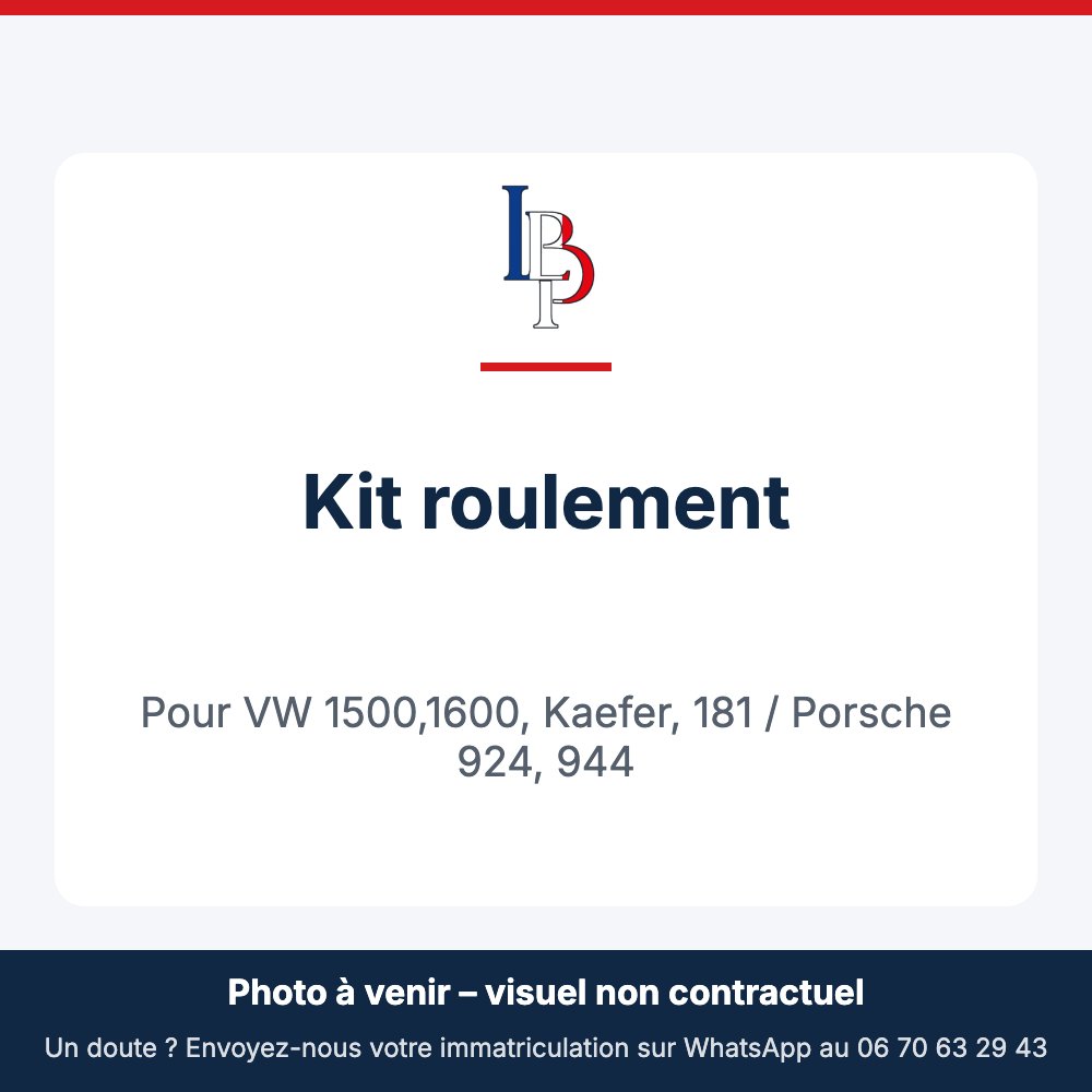 Kit roulement pour VW 1500,1600, Kaefer, 181 / Porsche 924, 944