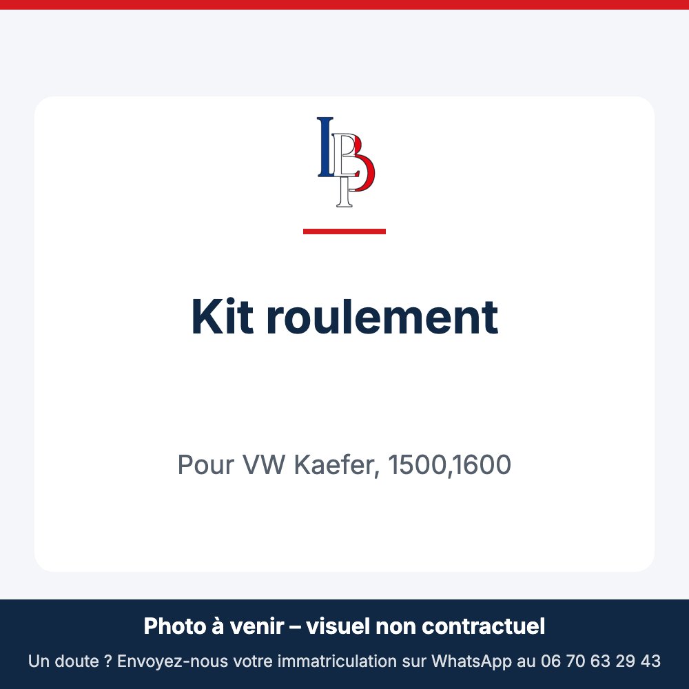 Kit roulement pour VW Kaefer, 1500,1600