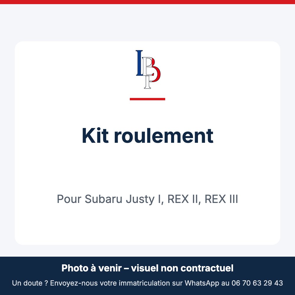 Kit roulement pour Subaru Justy I, REX II, REX III