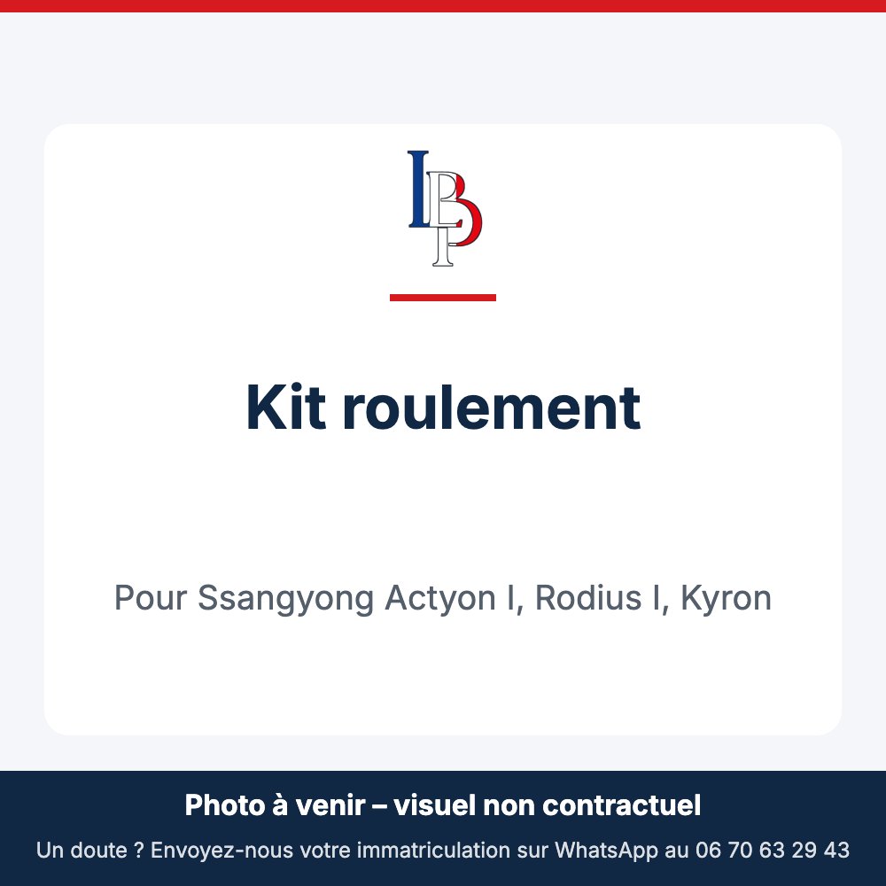 Kit roulement pour Ssangyong Actyon I, Rodius I, Kyron
