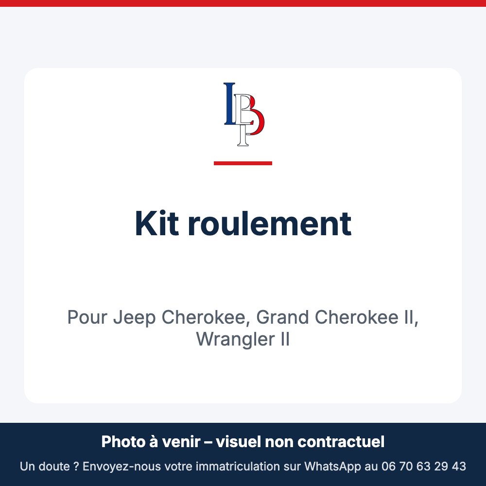 Kit roulement pour Jeep Cherokee, Grand Cherokee II, Wrangler II