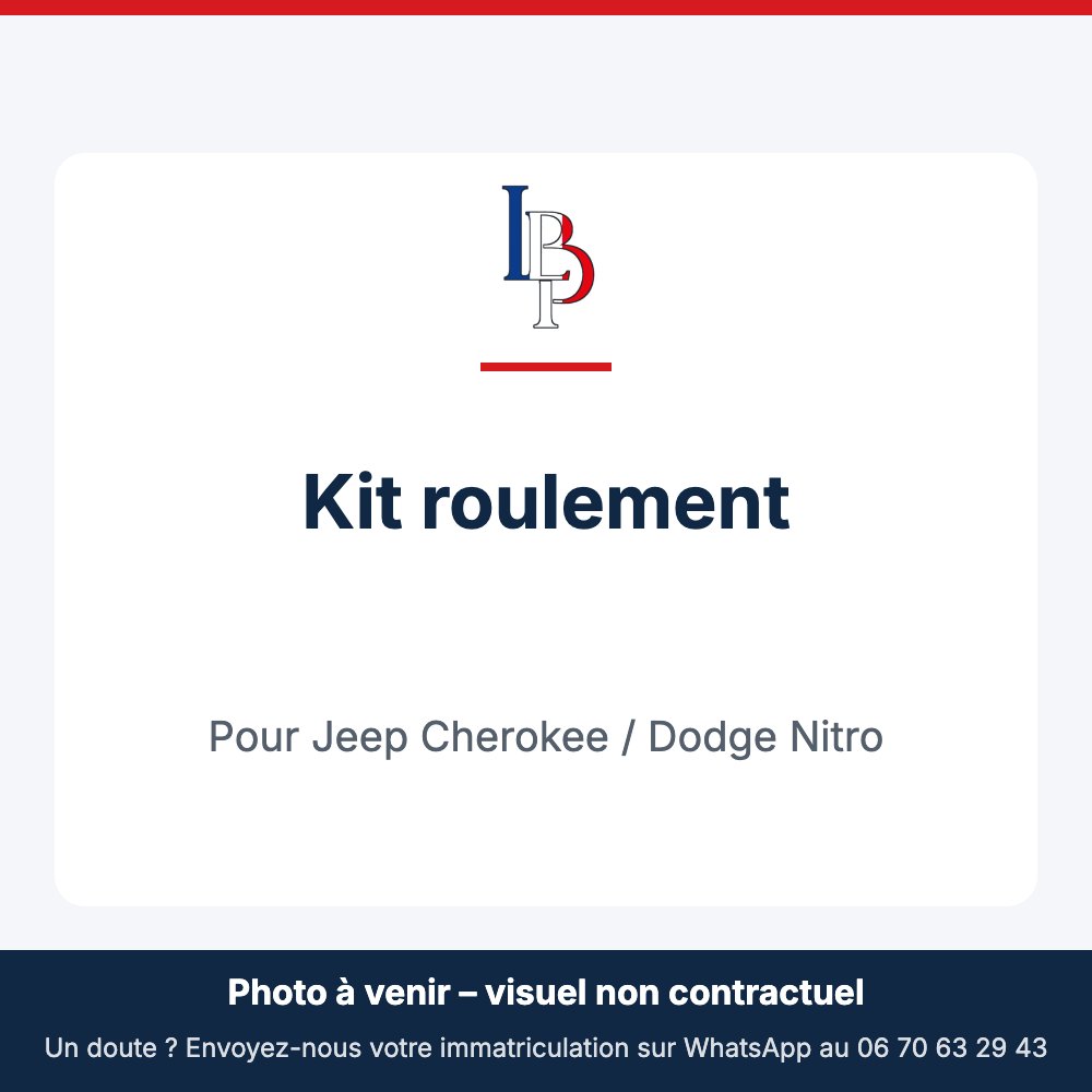 Kit roulement pour Jeep Cherokee / Dodge Nitro
