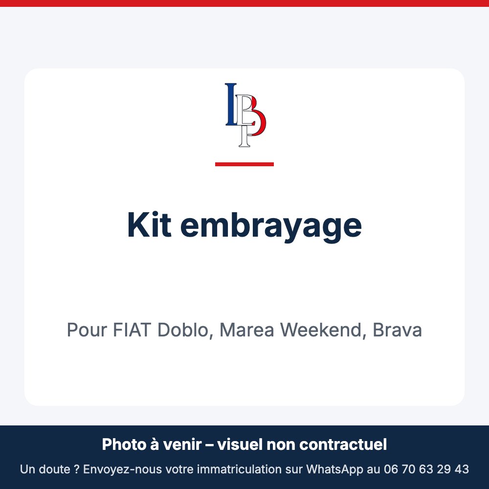 Kit embrayage pour FIAT Doblo, Marea Weekend, Brava