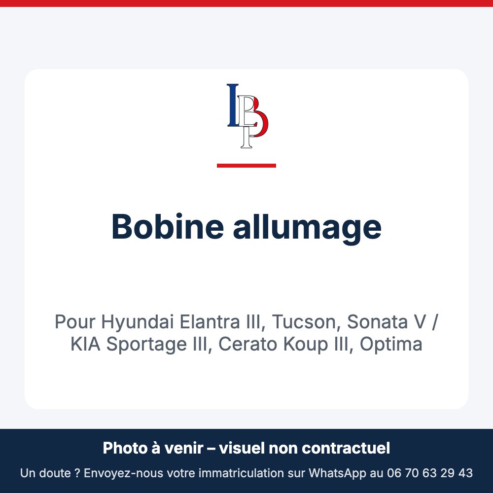 Bobine allumage pour Hyundai Elantra III, Tucson, Sonata V / KIA Sportage III, Cerato Koup III, Optima