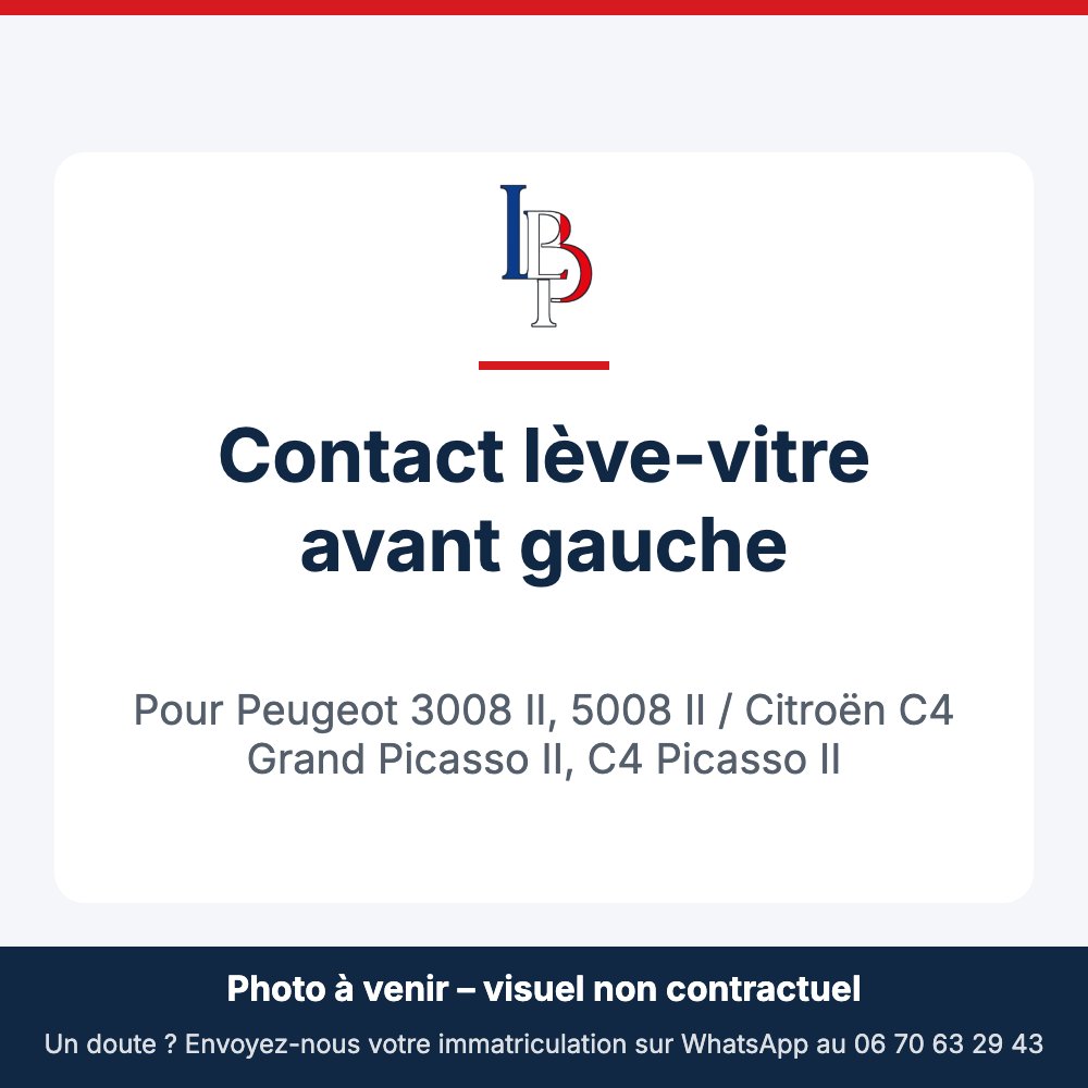 Contact lève-vitre avant gauche pour Peugeot 3008 II, 5008 II / Citroën C4 Grand Picasso II, C4 Picasso II