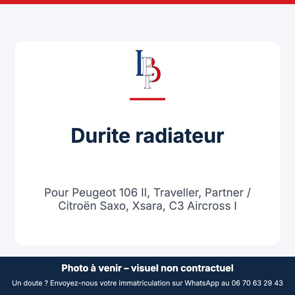 Durite radiateur pour Peugeot 106 II, Traveller, Partner / Citroën Saxo, Xsara, C3 Aircross I