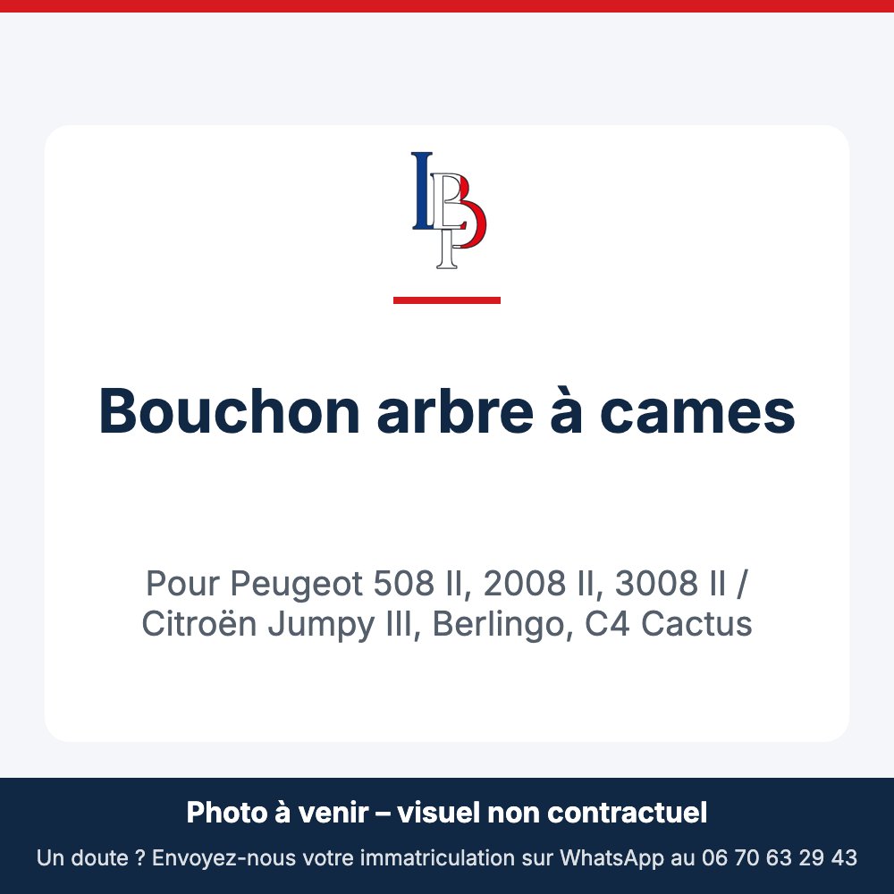 Bouchon arbre à cames pour Peugeot 508 II, 2008 II, 3008 II / Citroën Jumpy III, Berlingo, C4 Cactus