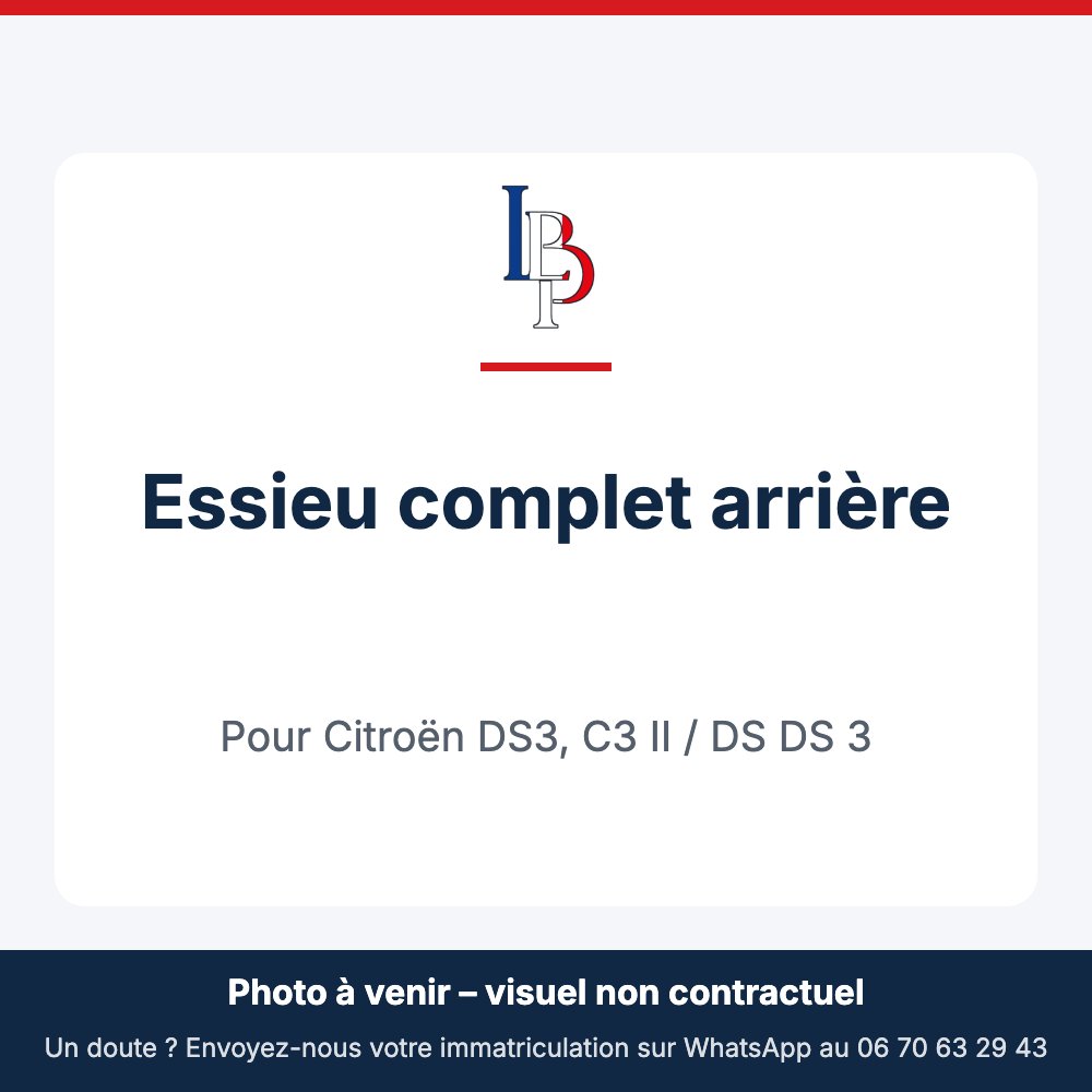 Essieu complet arrière pour Citroën DS3, C3 II / DS DS 3