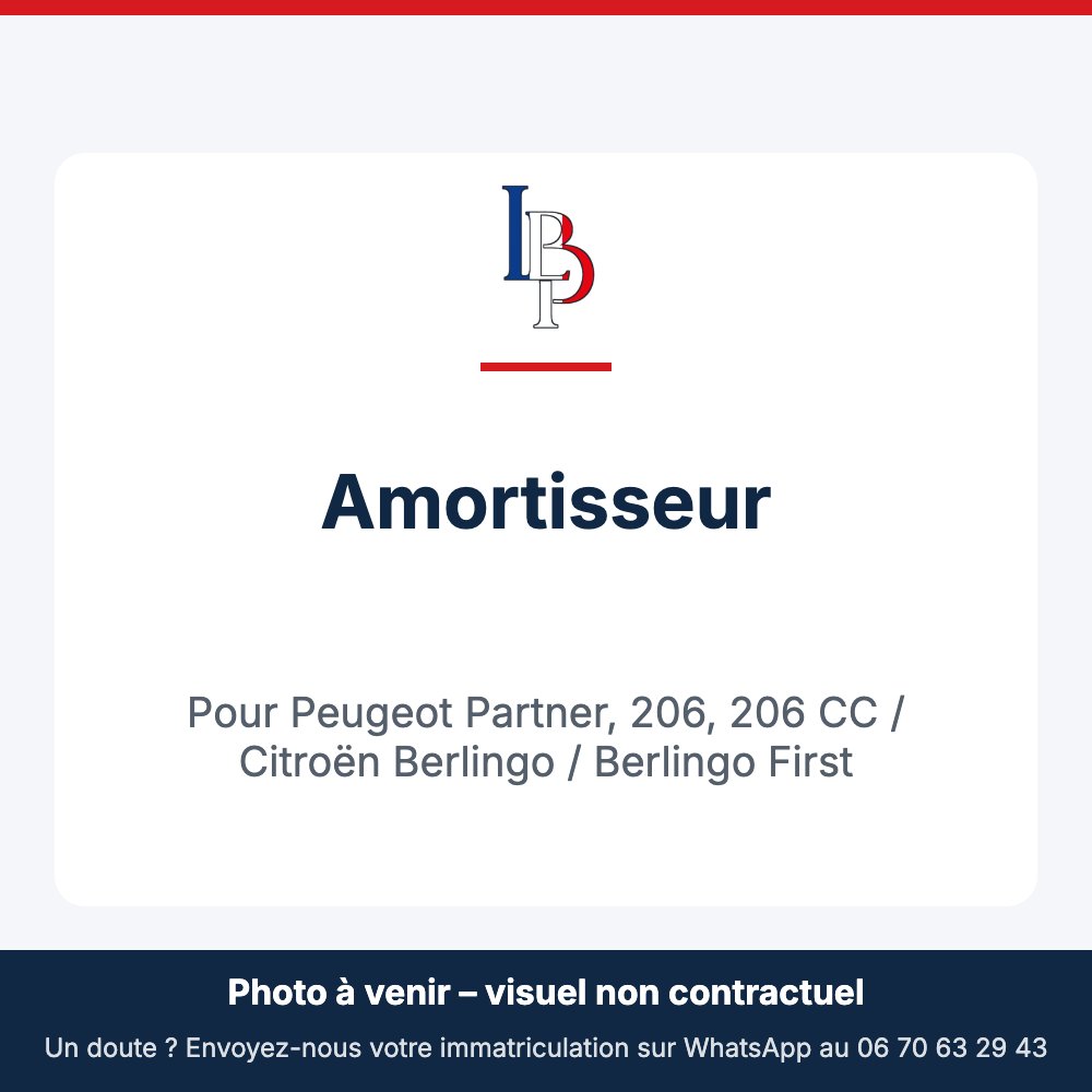 Amortisseur pour Peugeot Partner, 206, 206 CC / Citroën Berlingo / Berlingo First