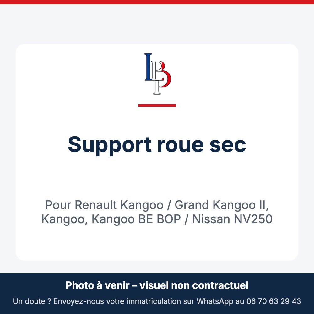 Support roue sec pour Renault Kangoo / Grand Kangoo II, Kangoo, Kangoo BE BOP / Nissan NV250