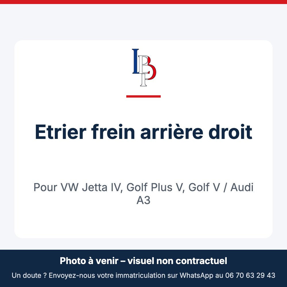 Etrier frein arrière droit pour VW Jetta IV, Golf Plus V, Golf V / Audi A3