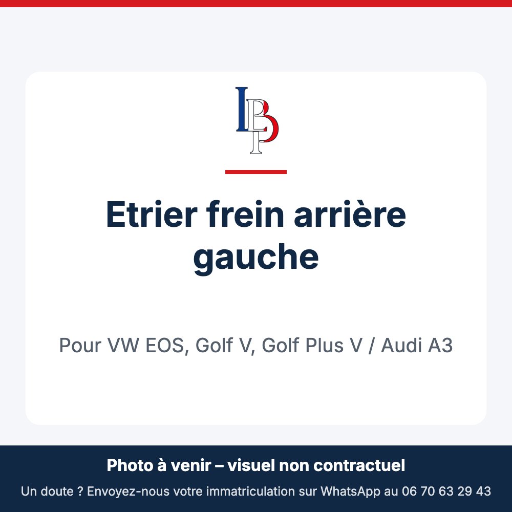 Etrier frein arrière gauche pour VW EOS, Golf V, Golf Plus V / Audi A3