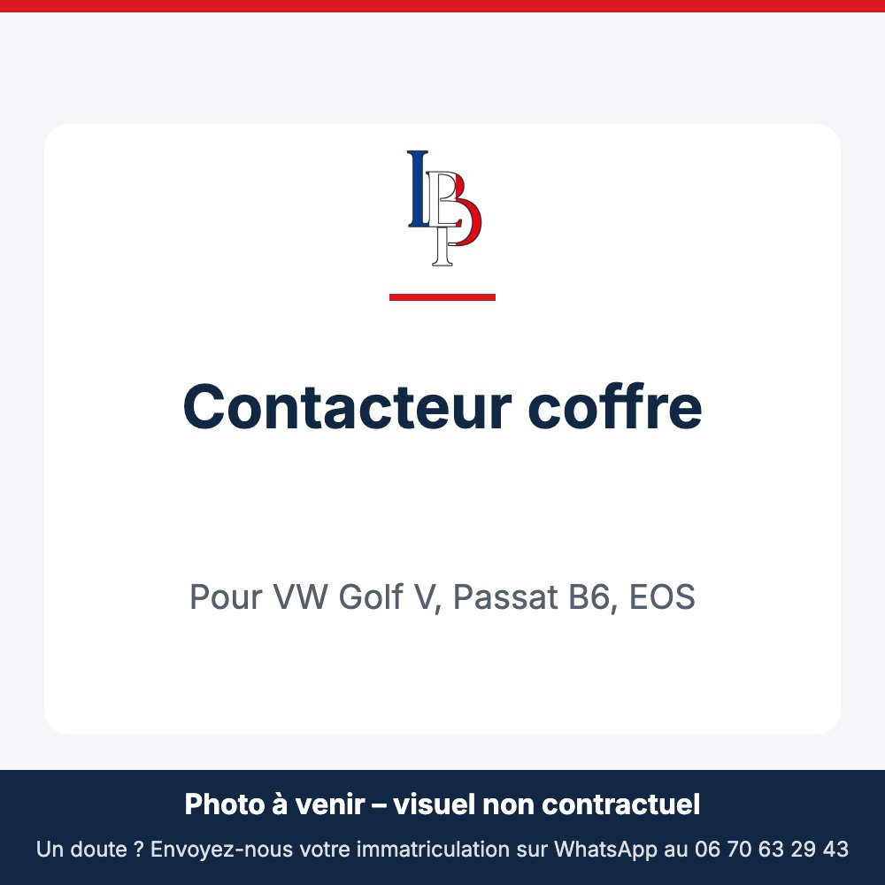 Contacteur coffre pour VW Golf V, Passat B6, EOS