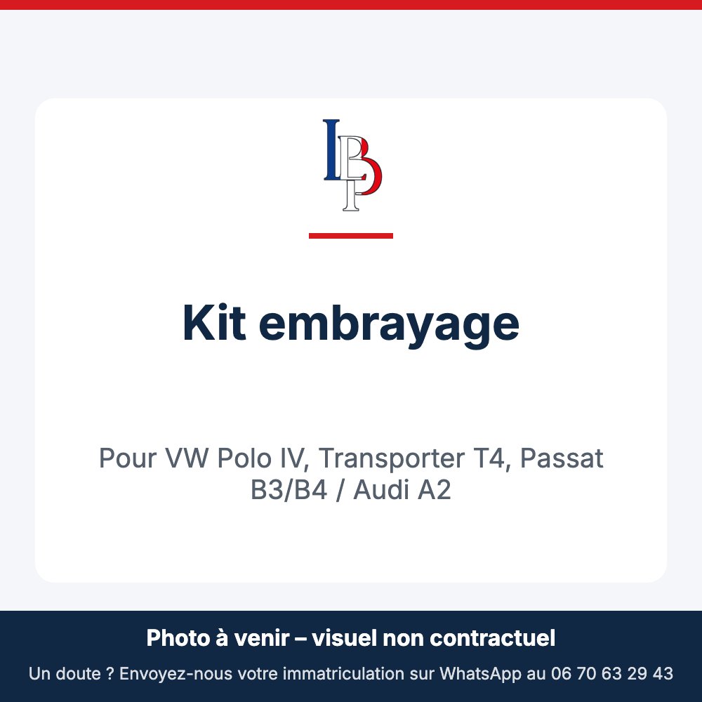 Kit embrayage pour VW Polo IV, Transporter T4, Passat B3/B4 / Audi A2