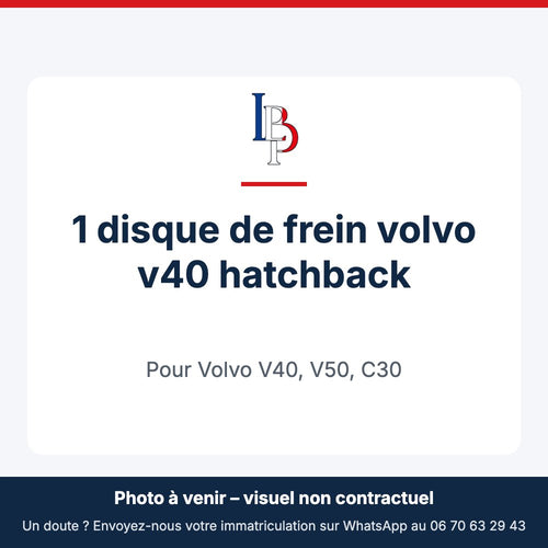 1 disque de frein volvo v40 hatchback pour Volvo V40, V50, C30