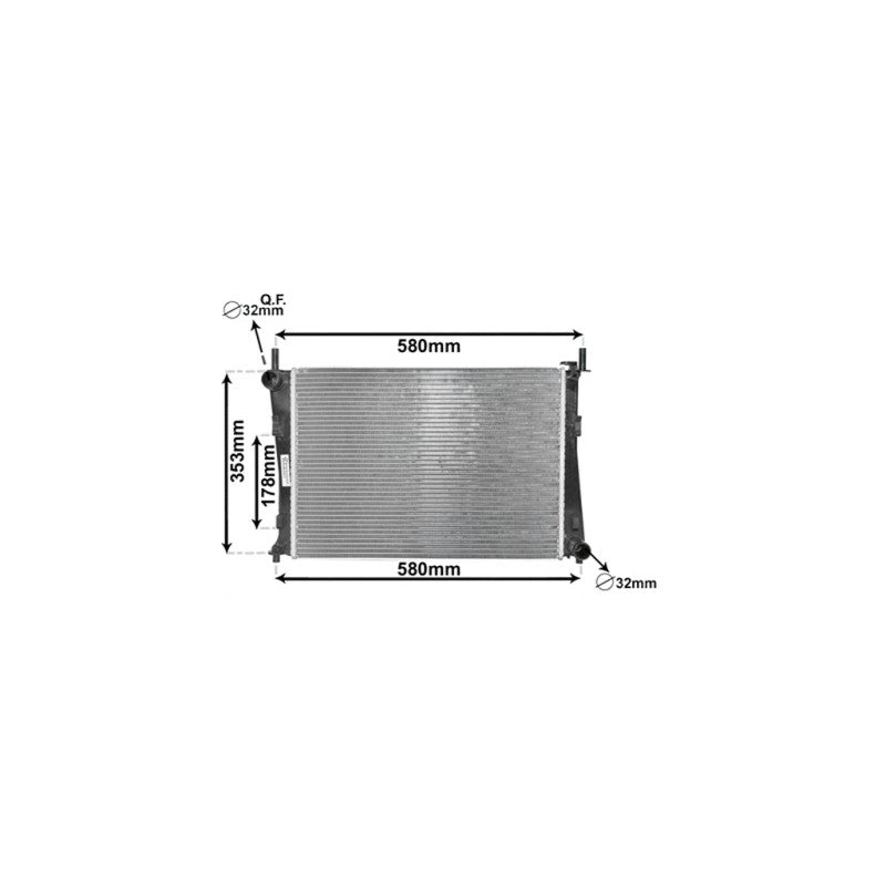 Radiateur de refroidissement moteur essence 1.25 / 1.4 / 1.6 Ford Fiesta MK5 phase 2 2005-2008