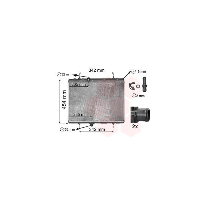 Radiateur moteur 1.2 THP / 1.6 Vti / 1.6 HDi / BlueHDi bras soudé Peugeot Partner 2008-2018
