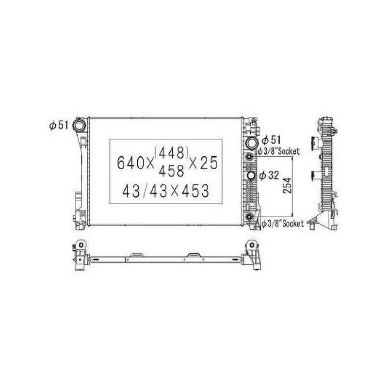 Radiateur moteur 3.0 / 3.5 AT/ 2.2 CDi AT Mercedes Classe C W204 phase 1 2007-2011