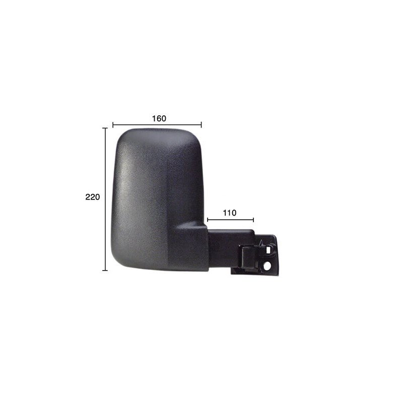 Rétroviseur manuel droit noir bras court Ford Transit MK3 1986-1991