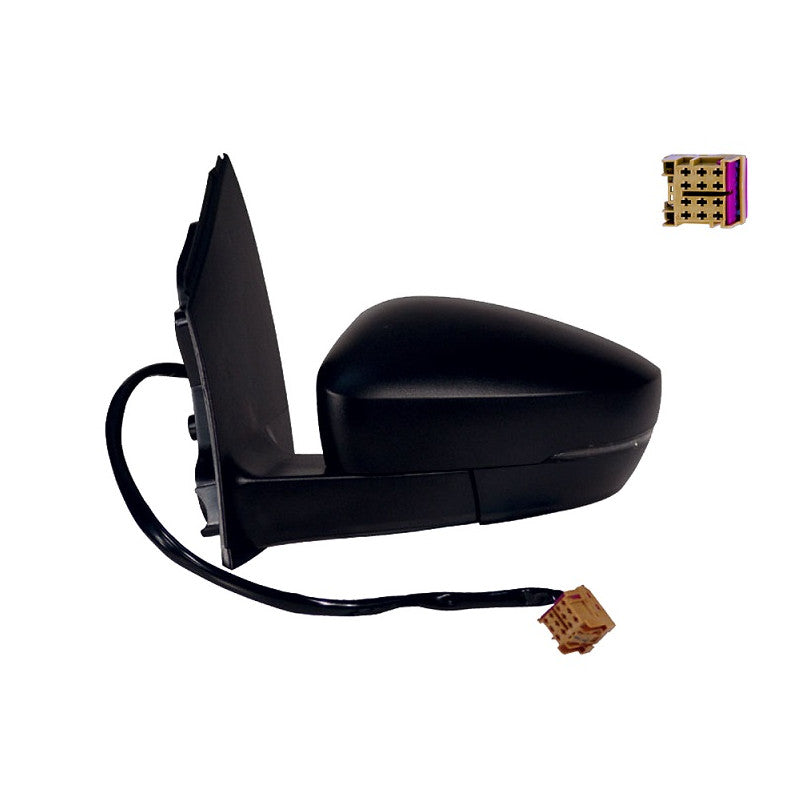 Rétroviseur électrique gauche noir chauffant fiche carré Volkswagen Polo 5 2009-2010