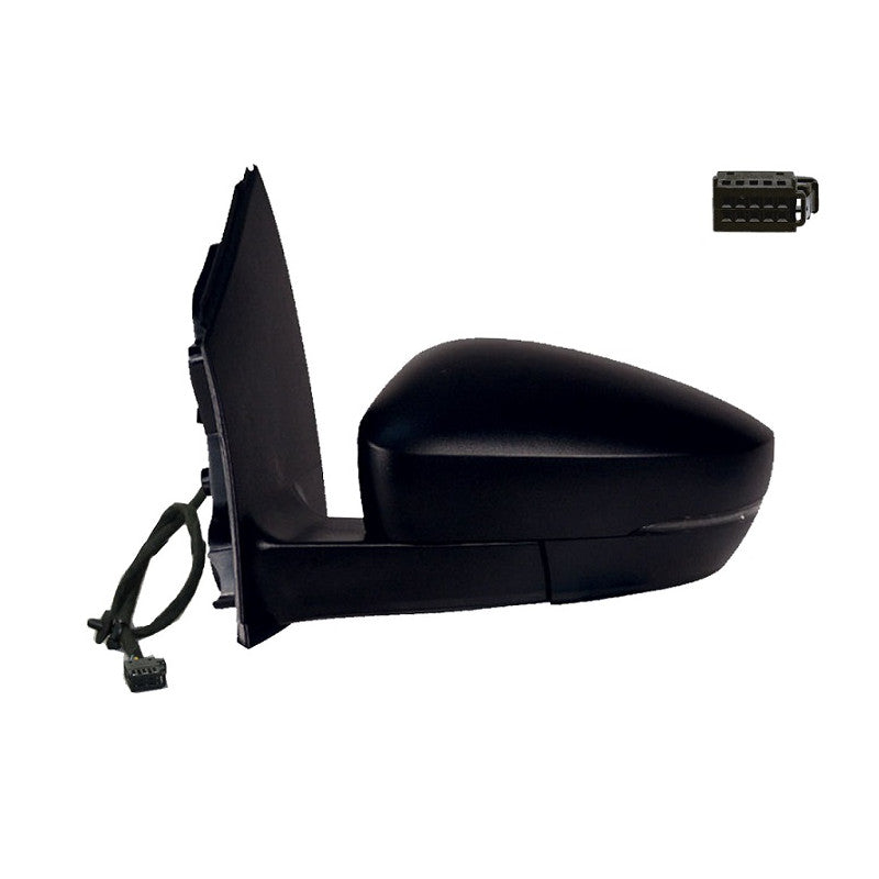 Rétroviseur électrique gauche noir chauffant fiche rectangle Volkswagen Polo 5 2010-2017