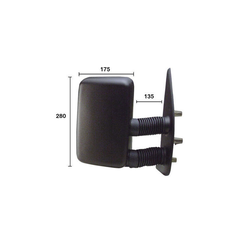 Rétroviseur manuel droit noir bras long Citroën Jumper 1 phase 1 1994-1999