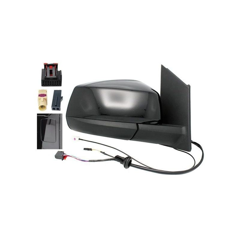 Rétroviseur rabattable électriquement droit noir brillant chauffant avec antenne et side Volkswagen Caddy 5 (SB-SK) depuis 2021