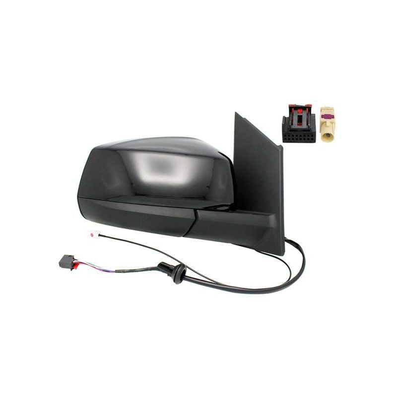Rétroviseur rabattable électriquement droit noir brillant chauffant avec antenne Volkswagen Caddy 5 (SB-SK) depuis 2021