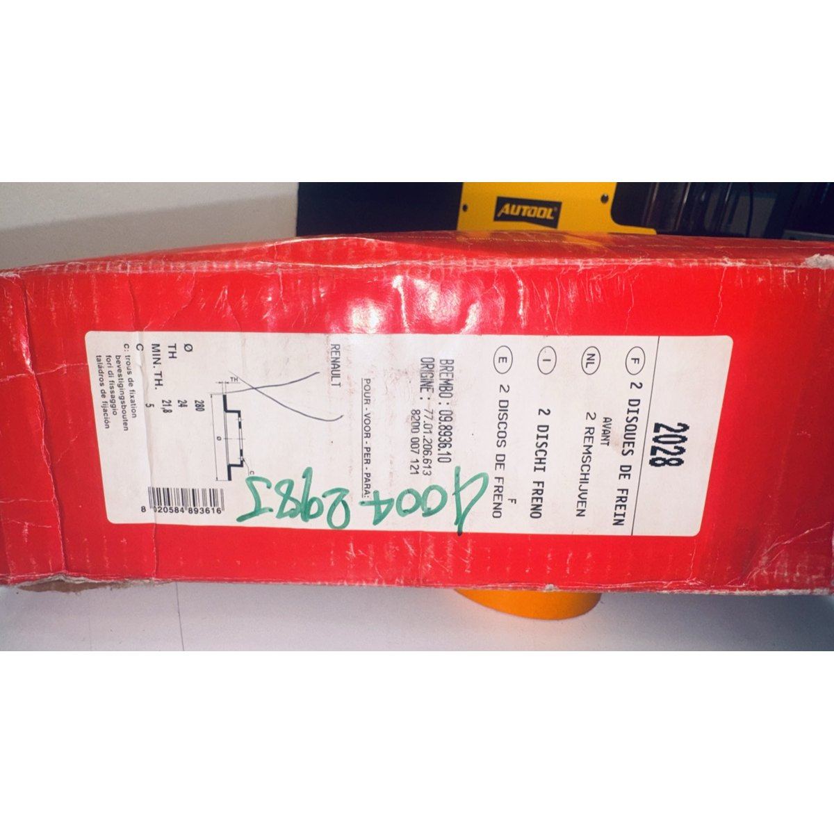 Jeu de 2 disques de frein Brembo 08.8936.10 – Renault Laguna I, Safrane