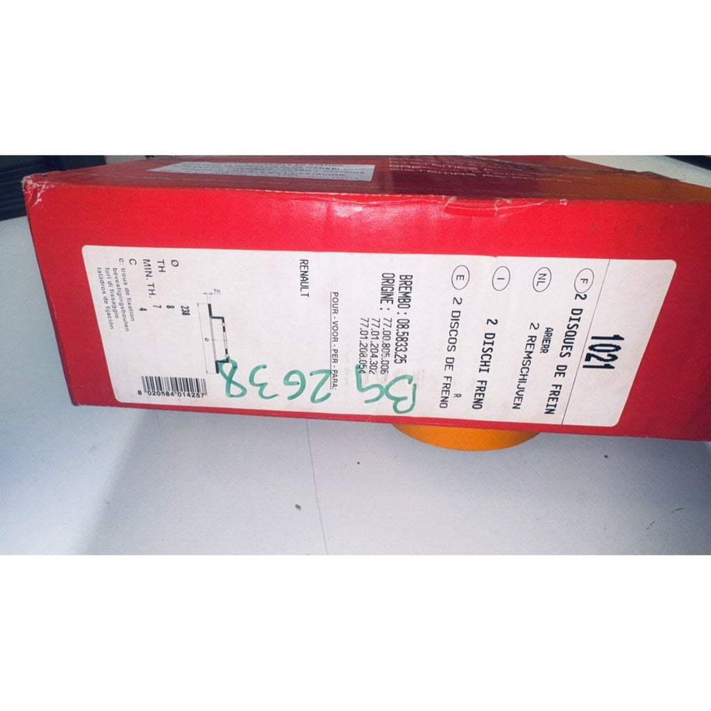 Jeu de 2 disques de frein Brembo 08.5833.25 – Renault Clio I, Clio II, Mégane