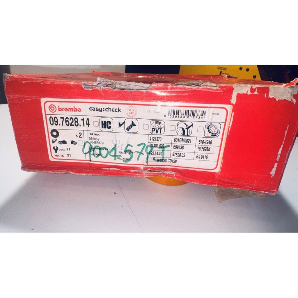 Jeu de 2 disques de frein Brembo 09.7628.14 – Opel Astra G, Zafira A