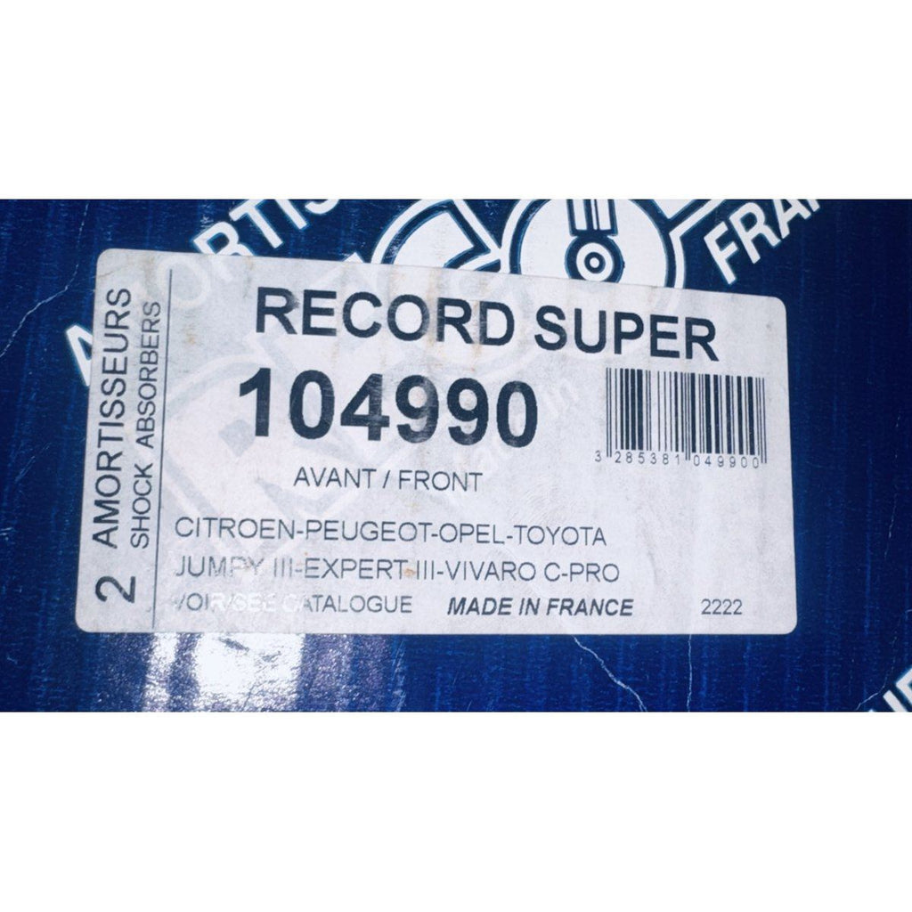 Amortisseur Record 104990 – Citroën Jumpy III, Peugeot Expert III, Opel Vivaro C, Toyota Proace