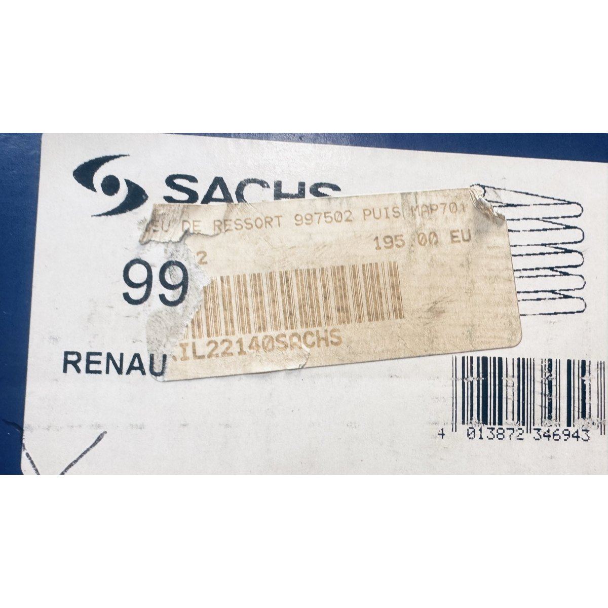 Ressort de suspension Sachs 997 507 – Renault Laguna I