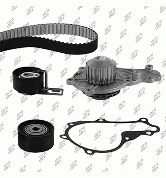 Kit de distribution avec pompe à eau Prodex TB1001WP pour Peugeot 208 I, 3008 I, 308 I, Citroën C4 II