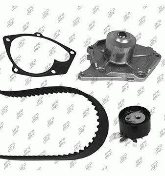 Kit de distribution avec pompe à eau Prodex TB1004WP pour Renault Clio III, Captur I, Clio II
