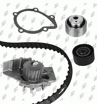 Kit de distribution avec pompe à eau Prodex TB1019WP pour Citroën Xsara Picasso, Peugeot 206, 307